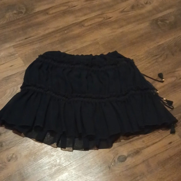 SeeByChloe Black Tiered Ruffle Mini Skirt A36 - Picture 7 of 9